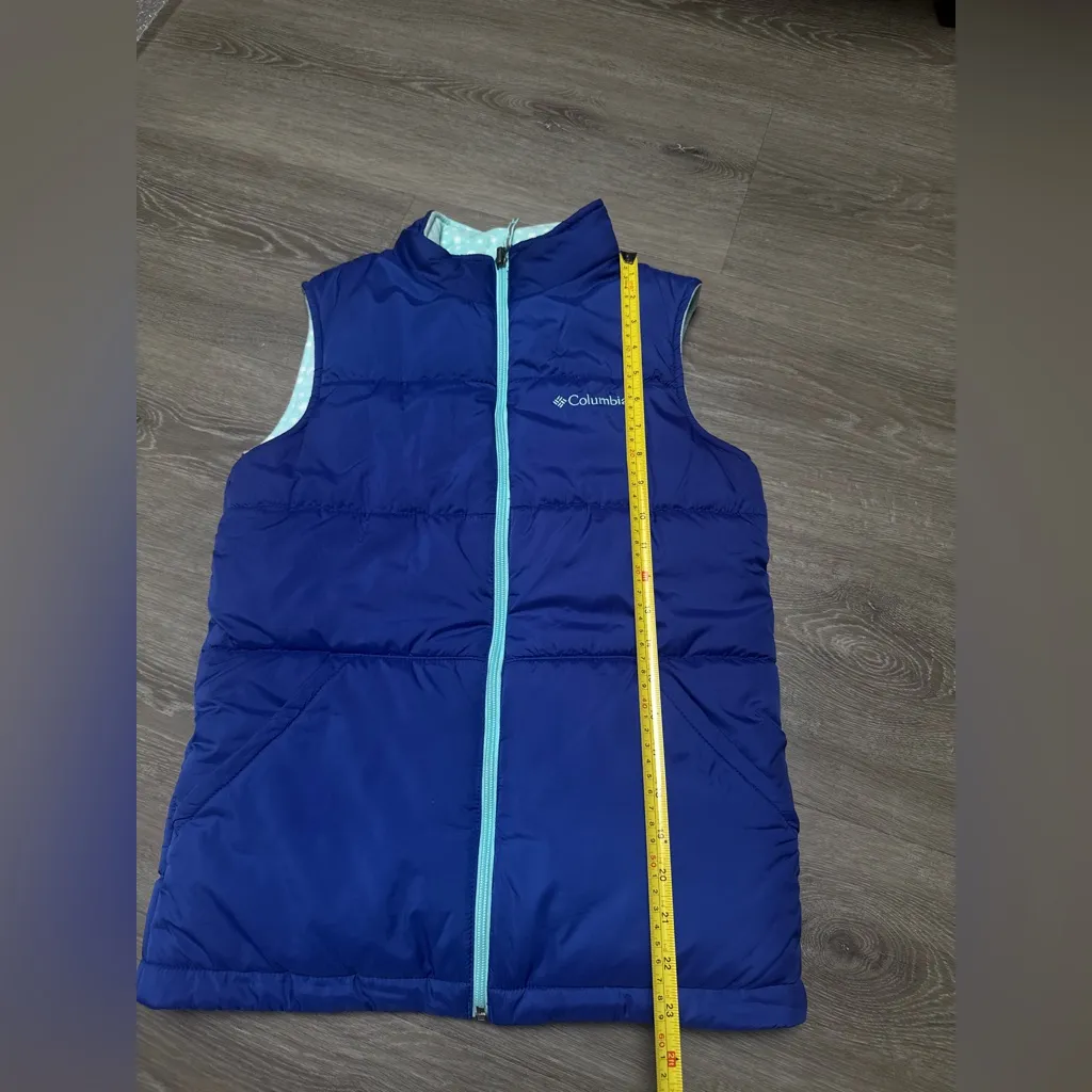 Columbia Royal Blue Baby Blue Polkadot Insulated Reversible Vest - Image 5