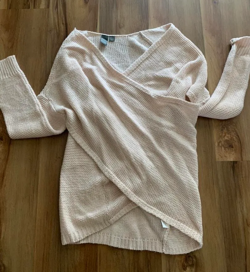 Francesca's Pink Wrap Sweater - Image 4