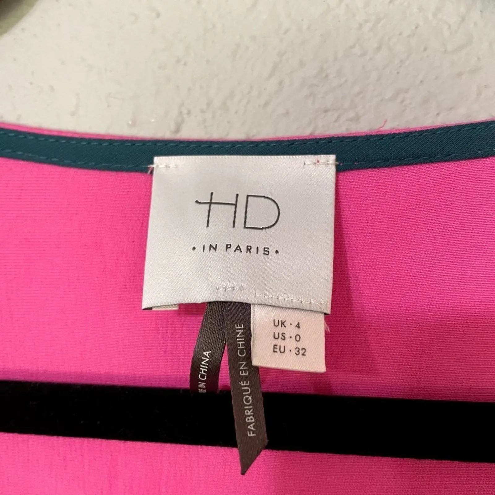 HD in Paris Anthropologie Pink Ruffle Hem Dress Womens 0 Flare Sleeve Barbie - Image 6