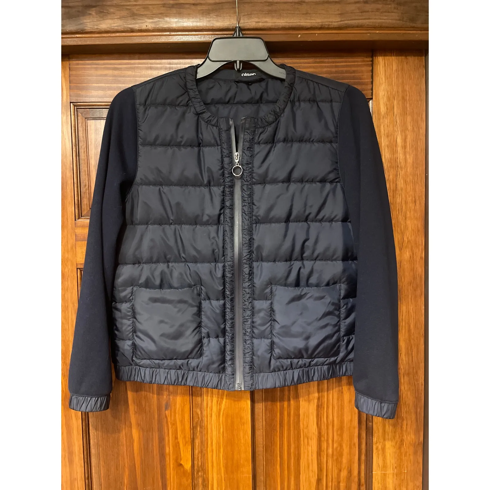 Olsen Mixed Media Bomber jacket Ink Blue M Size M - Image 2