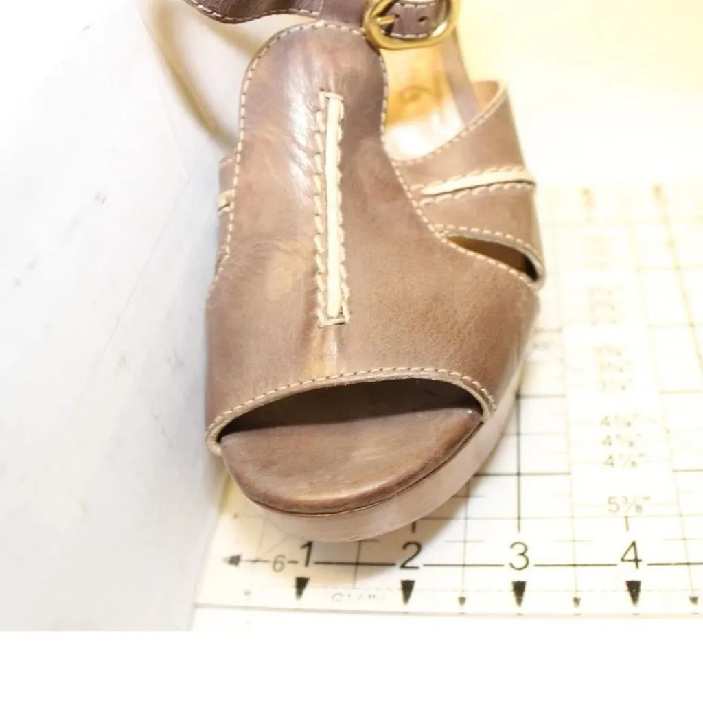 Chloé Italy Made Leather Slingback Wedge Sandals – Size 37 (US 7) - Image 7
