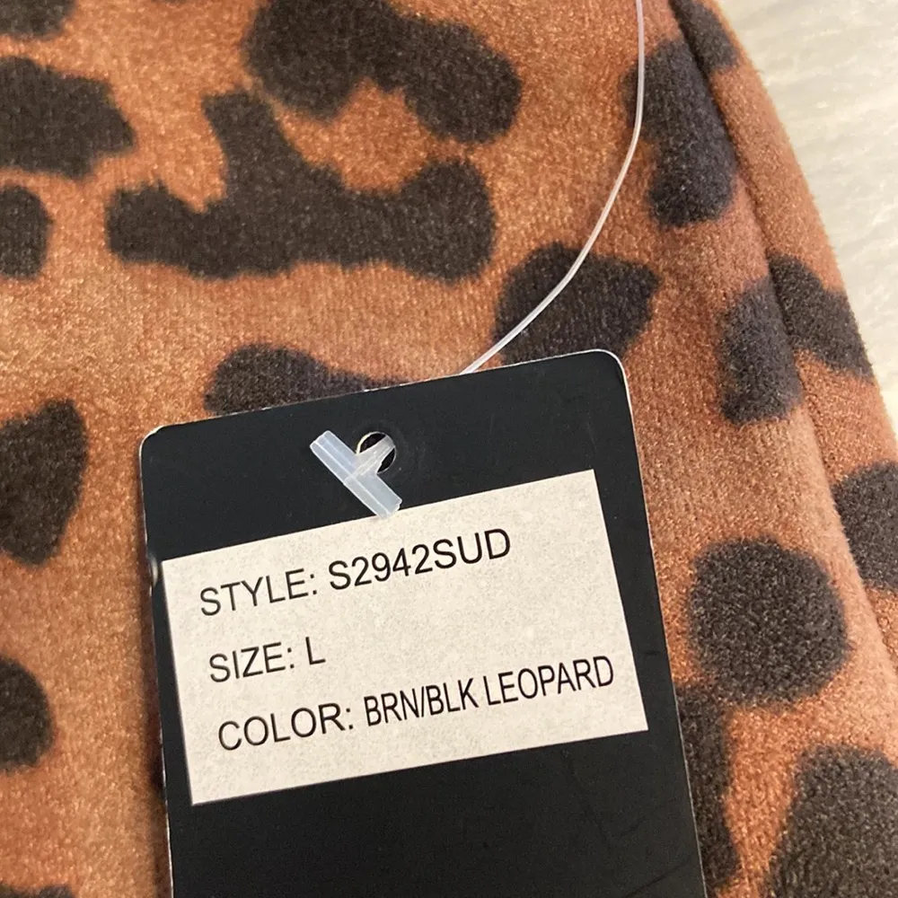 ERIC MID Leopard Print Brown Skirt size L brand new length 27” waist 34” elastic Size L - Image 8