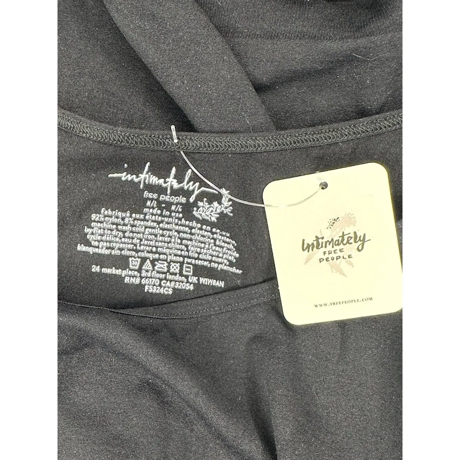 Intimately Free People Black Cropped Crewneck Baby Tee Black Size M/L NWT!!! - Image 3