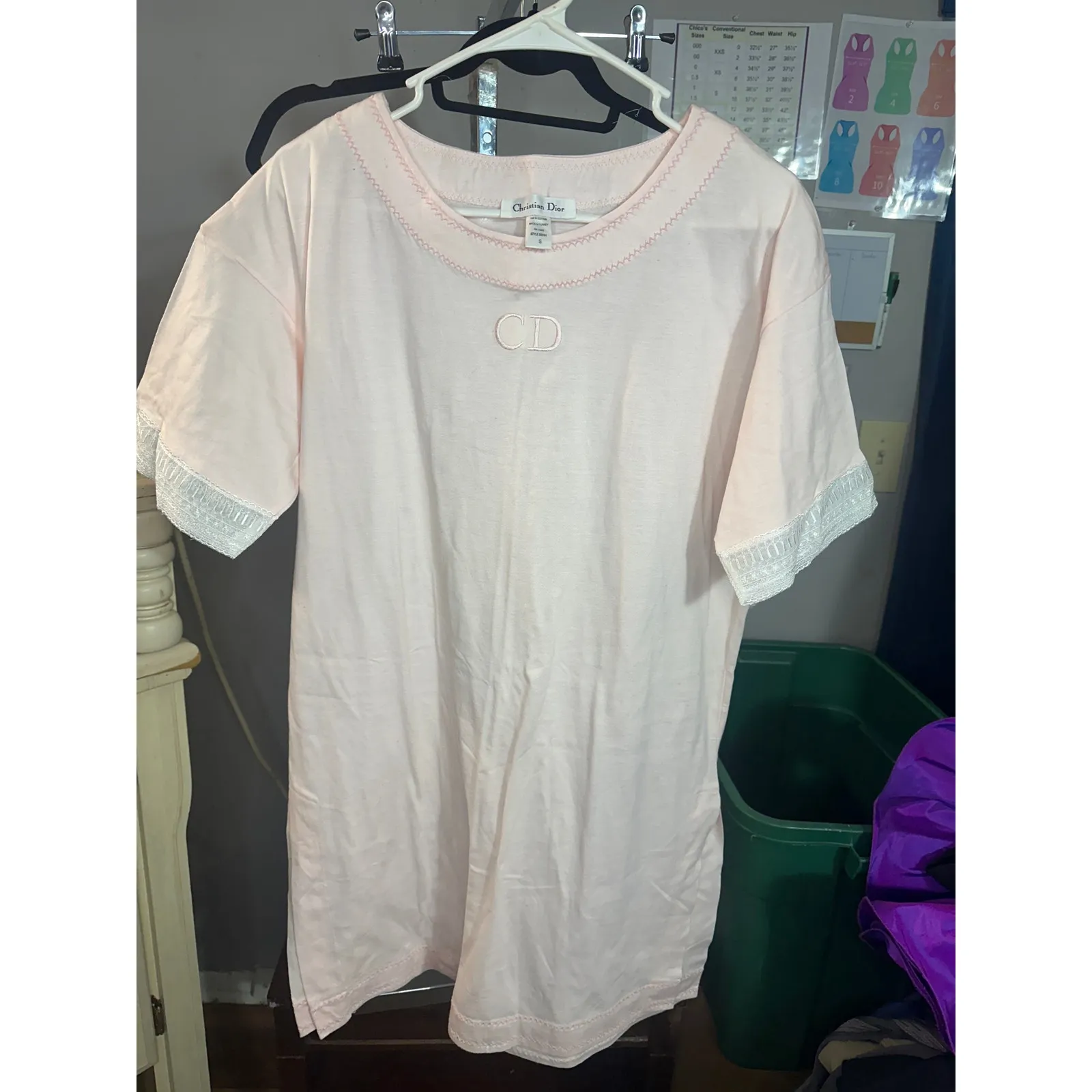 Christian Dior VTG 90s CD embroidered night gown - Image 5