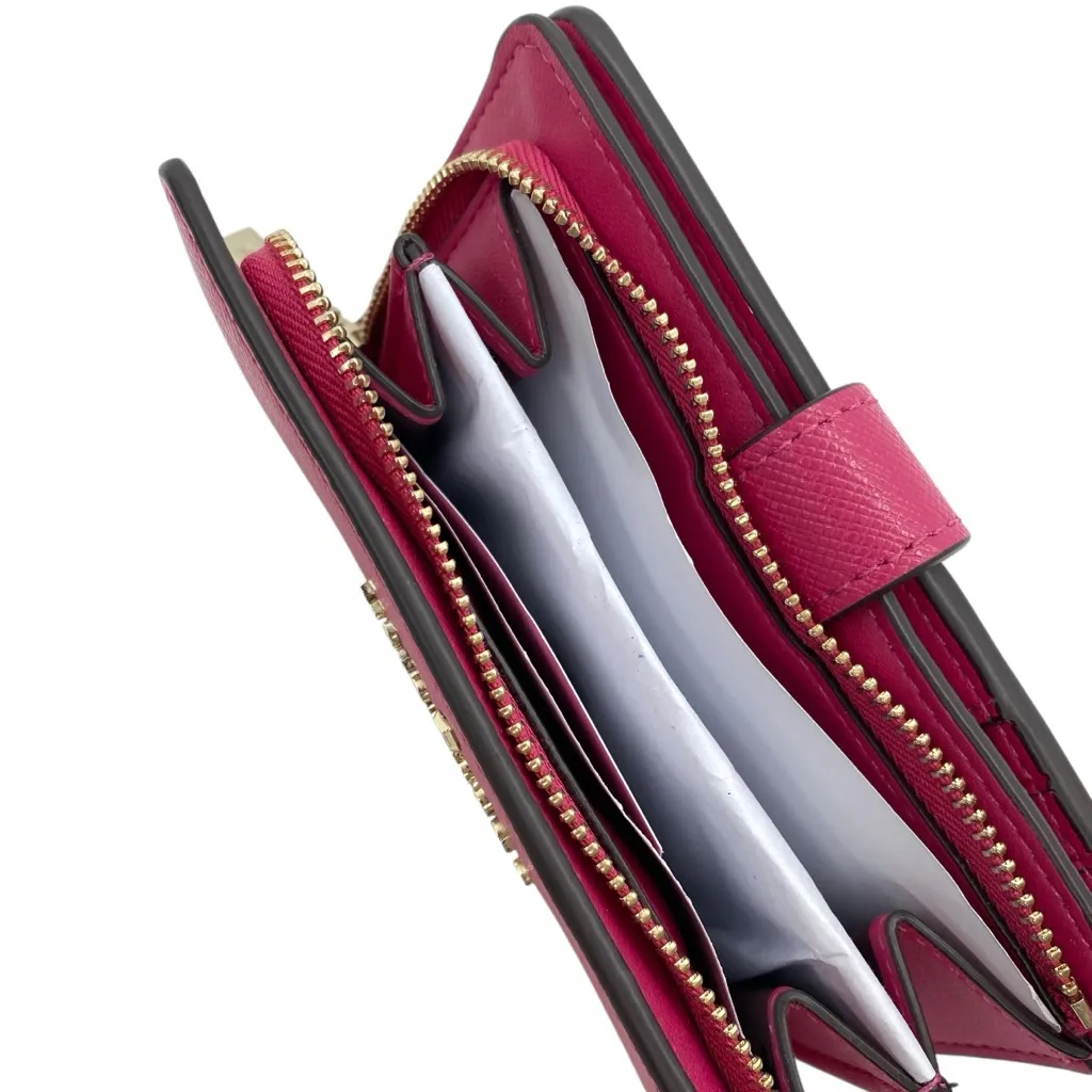 Kate Spade Staci Saffiano Leather Medium Wallet Pink Ruby New - Image 4