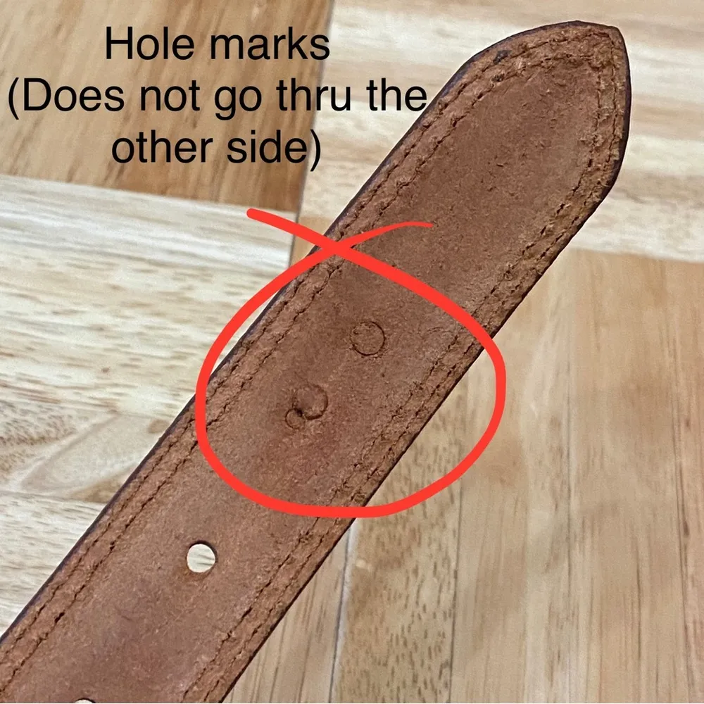 Vintage JONES New York Brown Natural Full Grain Bridle Leather Women’s Belt M - Image 11