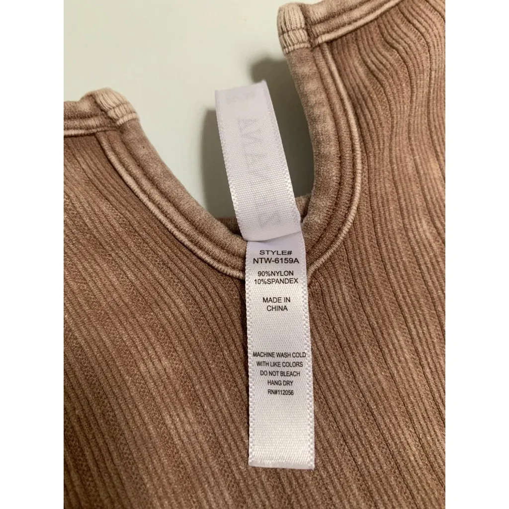 Women’s Zenana Brown Acid Washed Bra Size S/M - Image 7