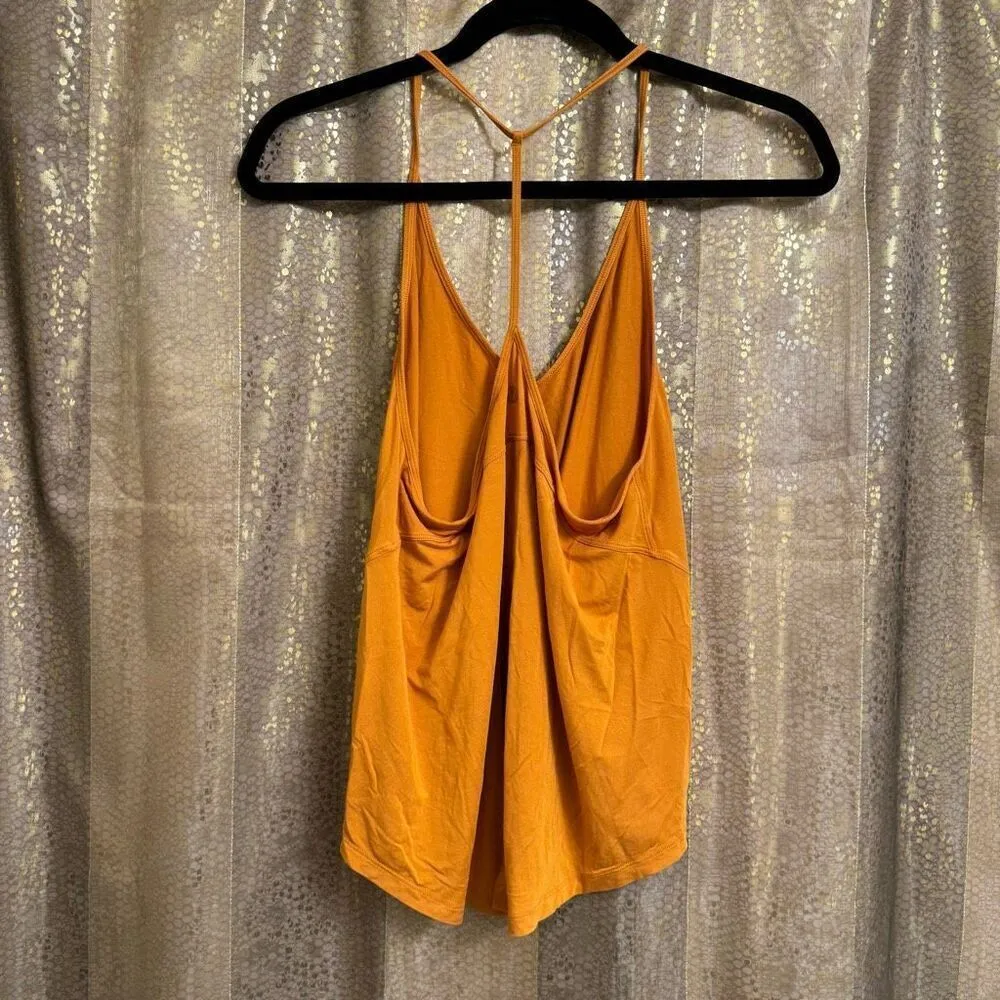 Lululemon Modal Silk Yoga Tank Top Autumn Orange Stretch Tank Small - Image 2