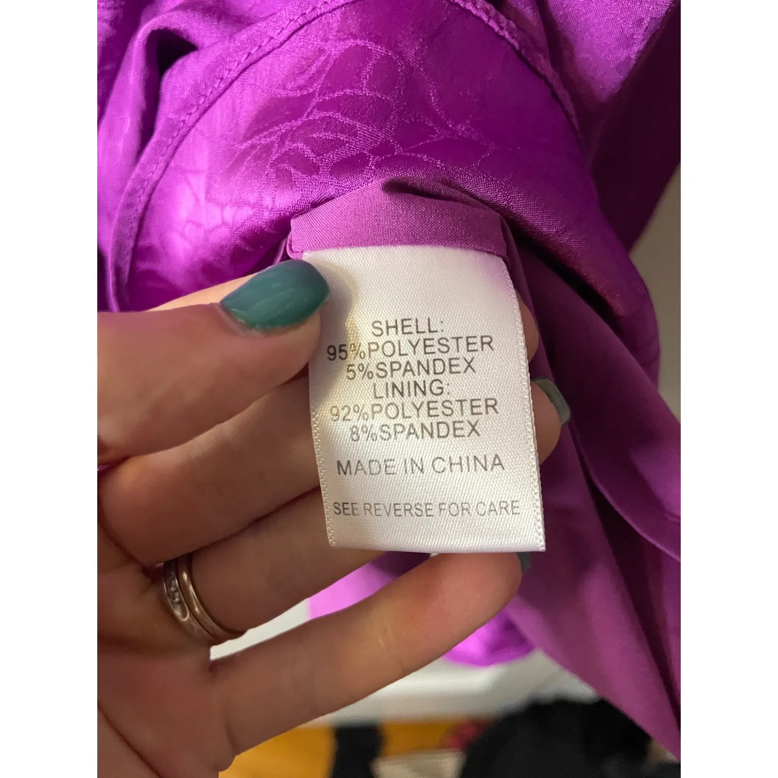 Lucy Paris‎ Purple Dress Floral Long Sleeve Wrap Mini Cocktail Party Size S - Image 3