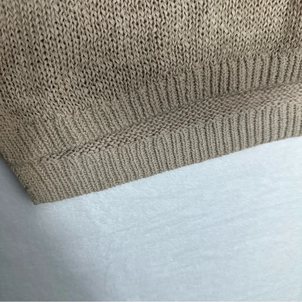 LOFT Tan Crew Neck Sweater Cozy Knit - Image 6