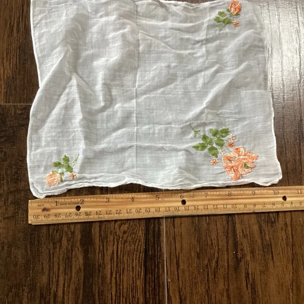 Embroidered Cotton Gauze Handkerchief White - Image 4