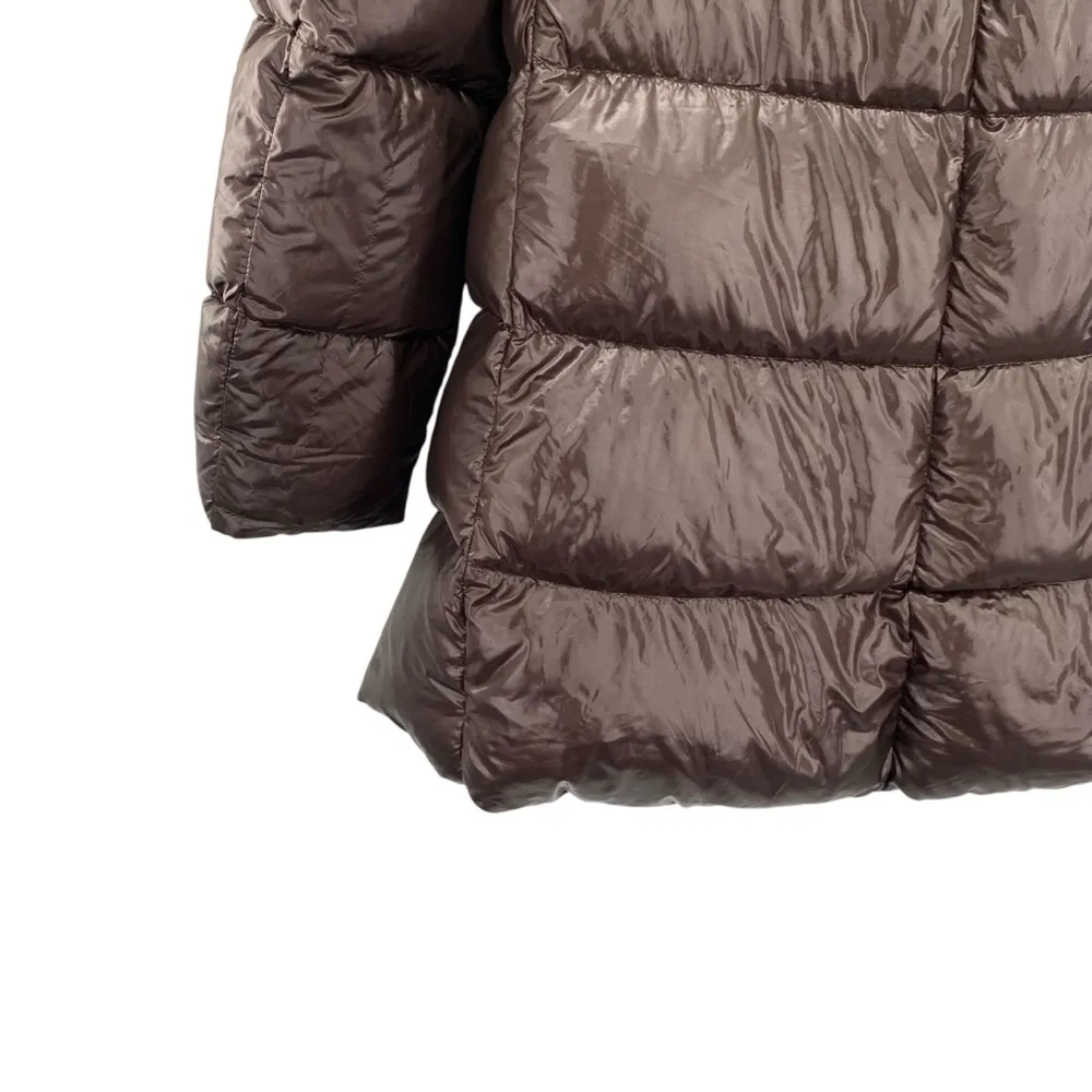 Heron Brown Quilted Down Puffer Jacket Size 8 - Image 8