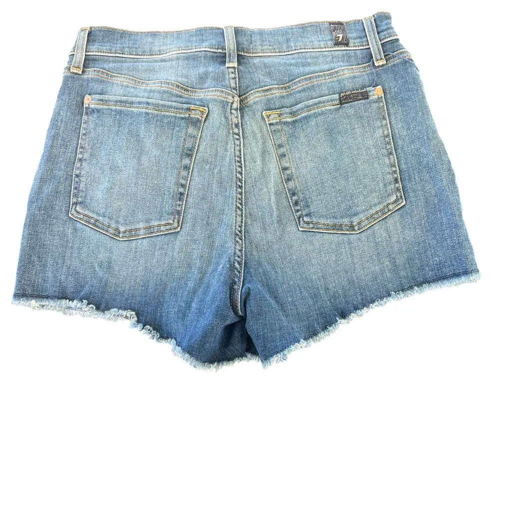 7 For All Mankind Light Blue Jean Shorts - Image 4