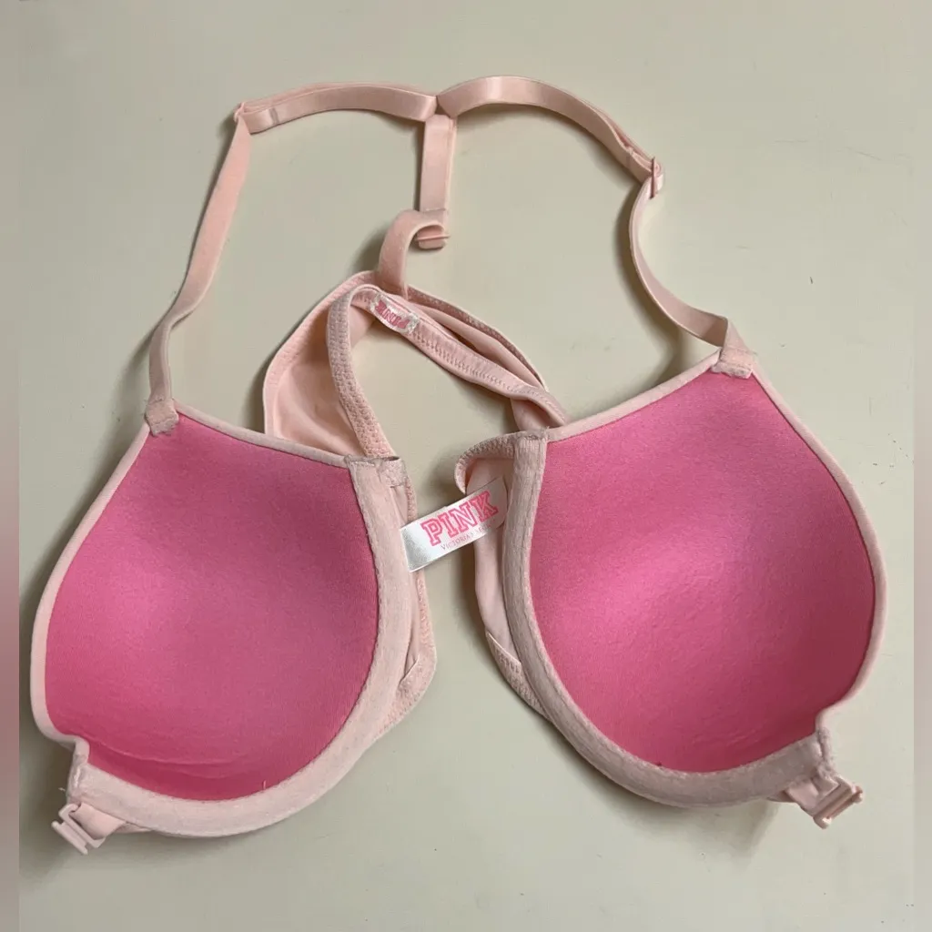 Victoria’s Secret Where Everywhere PINK Lightly Lined Blush Bra - Size 32B - EUC - Image 4
