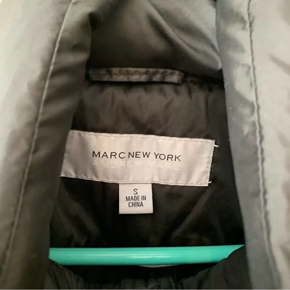 Marc New York Andrew Marc Black Down Puffer Jacket Longline - Image 3