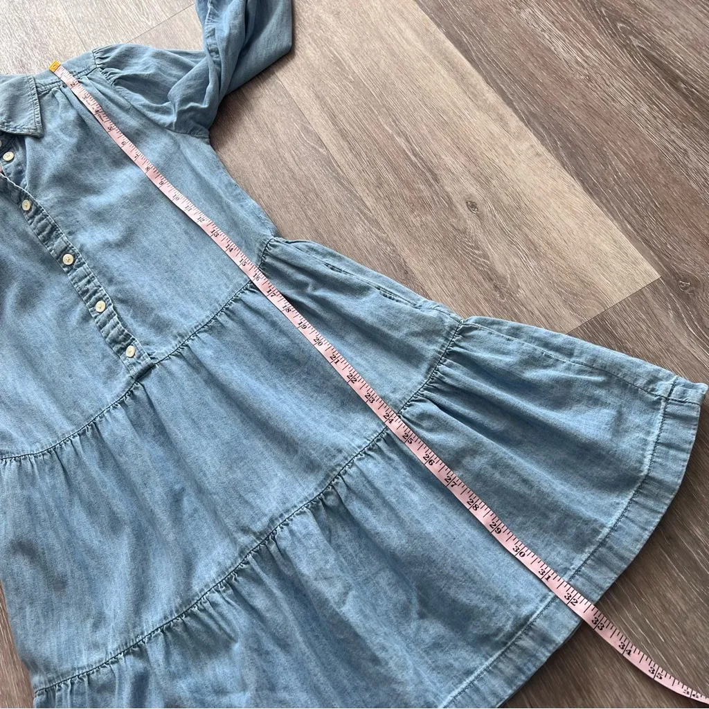 Gap  tiered denim puff‎ sleeve dress - Image 3