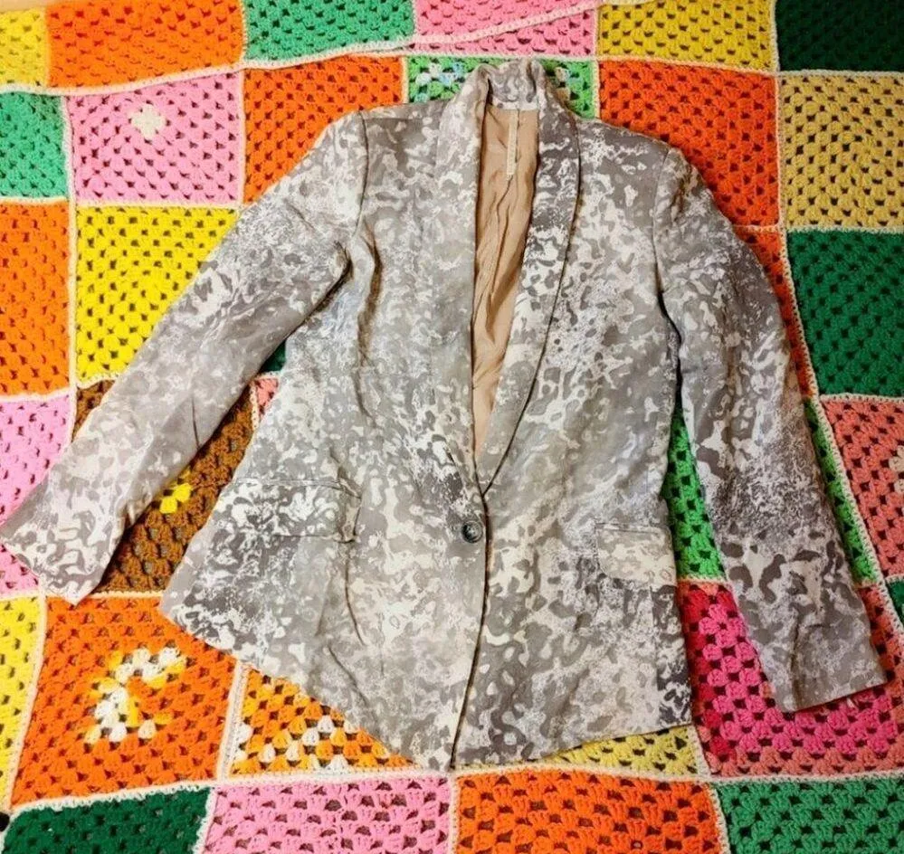 Truth and Pride Blazer Size Small Sz S Light Gray Grey Marbled White Career Boss - Image 3