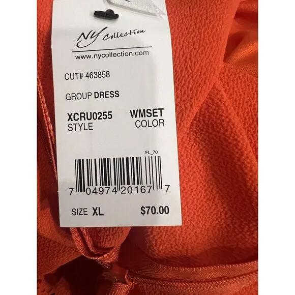 NY Collection Women's Laser-Cut‎ Popover Jumpsuit Mandarin Orange XL MSRP 70.00 - Image 7