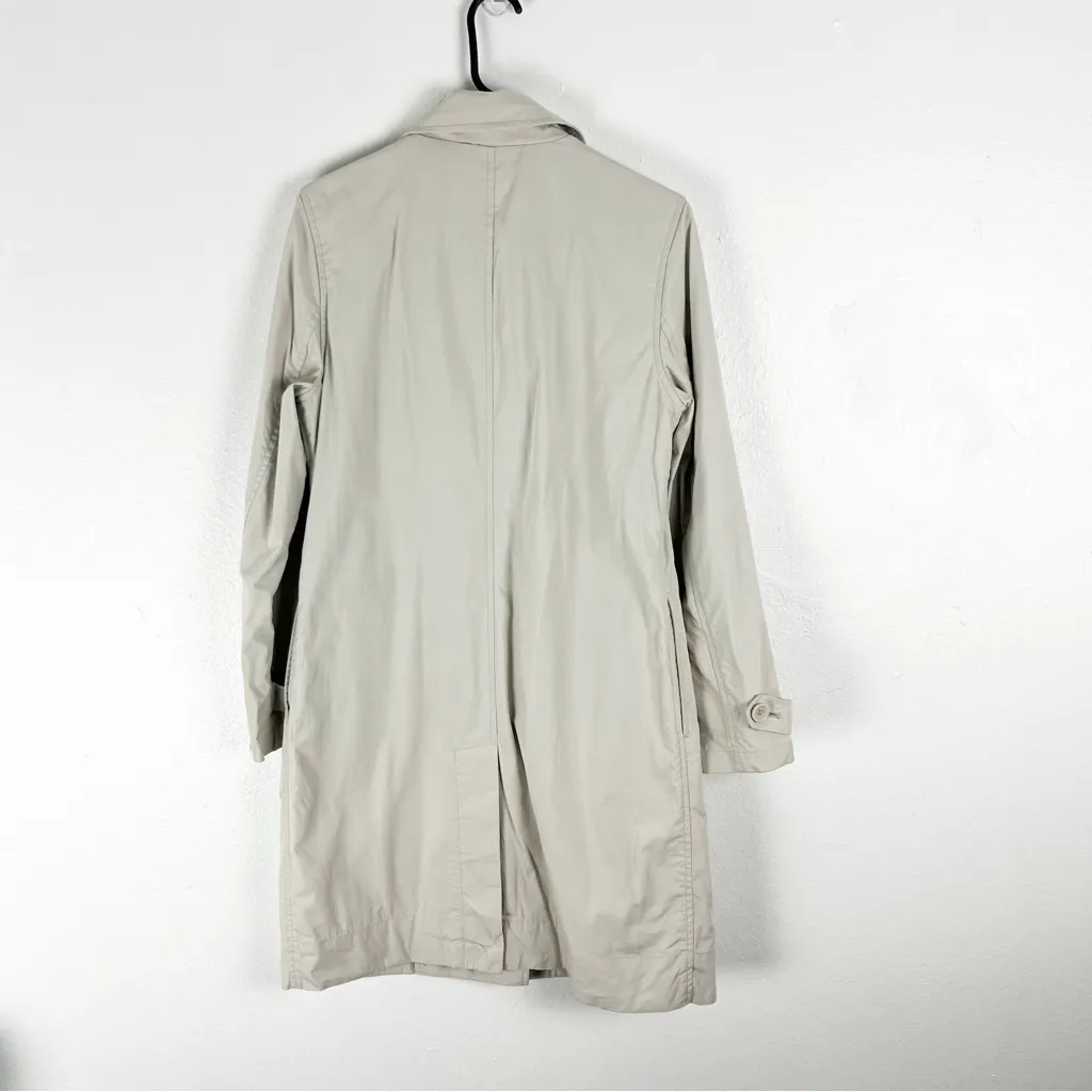 GAP Vintage Long Sleeves Lined Button Zipper Closure Pockets Trench Coat Medium - Image 2