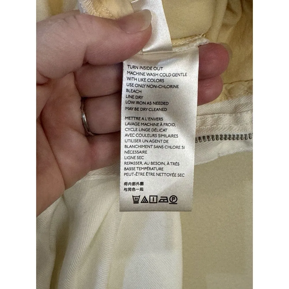 Anthropologie White Ivory Flannel Pants Size 29 Mid Rise‎ Tapered Leg. - Image 7