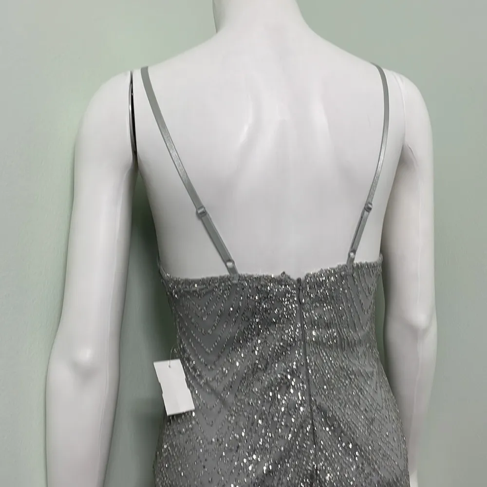 Sheer mesh rhinestone sparkle sequins mini dress size small NEW - Image 9