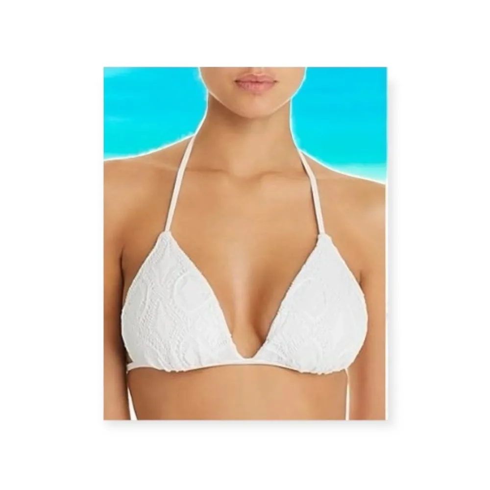 new Polo Ralph Lauren âď¸ď¸ Crochet Beaded Triangle String Bikini Top âď¸ď¸ White XS - Image 1