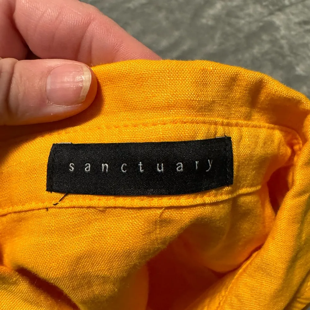 Sanctuary Radiant Orange Shirt 💯 Linen - Image 3