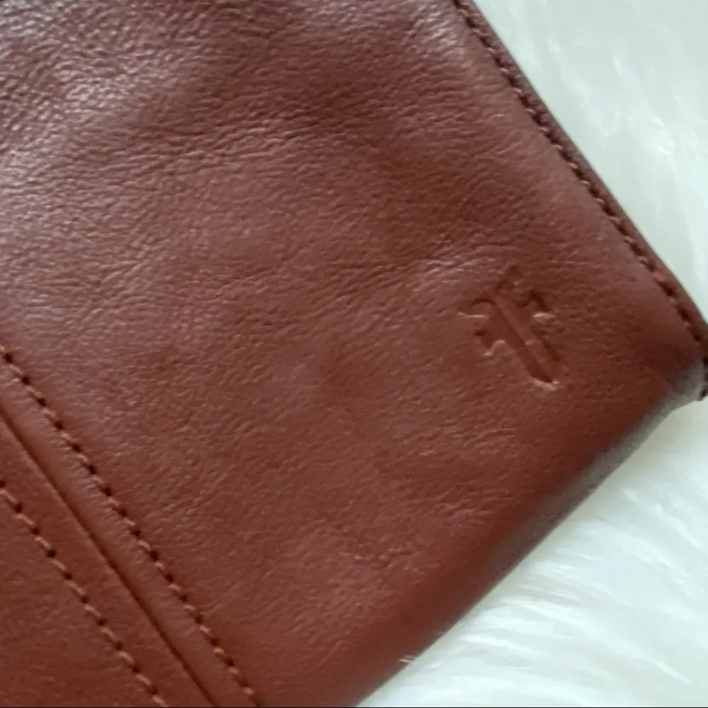 FRYE Ring Crossbody Purse Handbag Brown Leather - Image 6