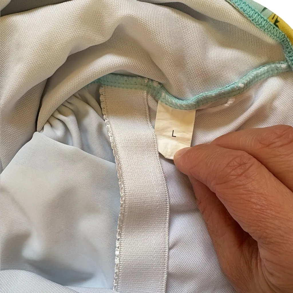 Lemon Print One Piece Maternity Swimsuit One Shoulder Built In Bra Womens Large Blue Size undefined - Image 6