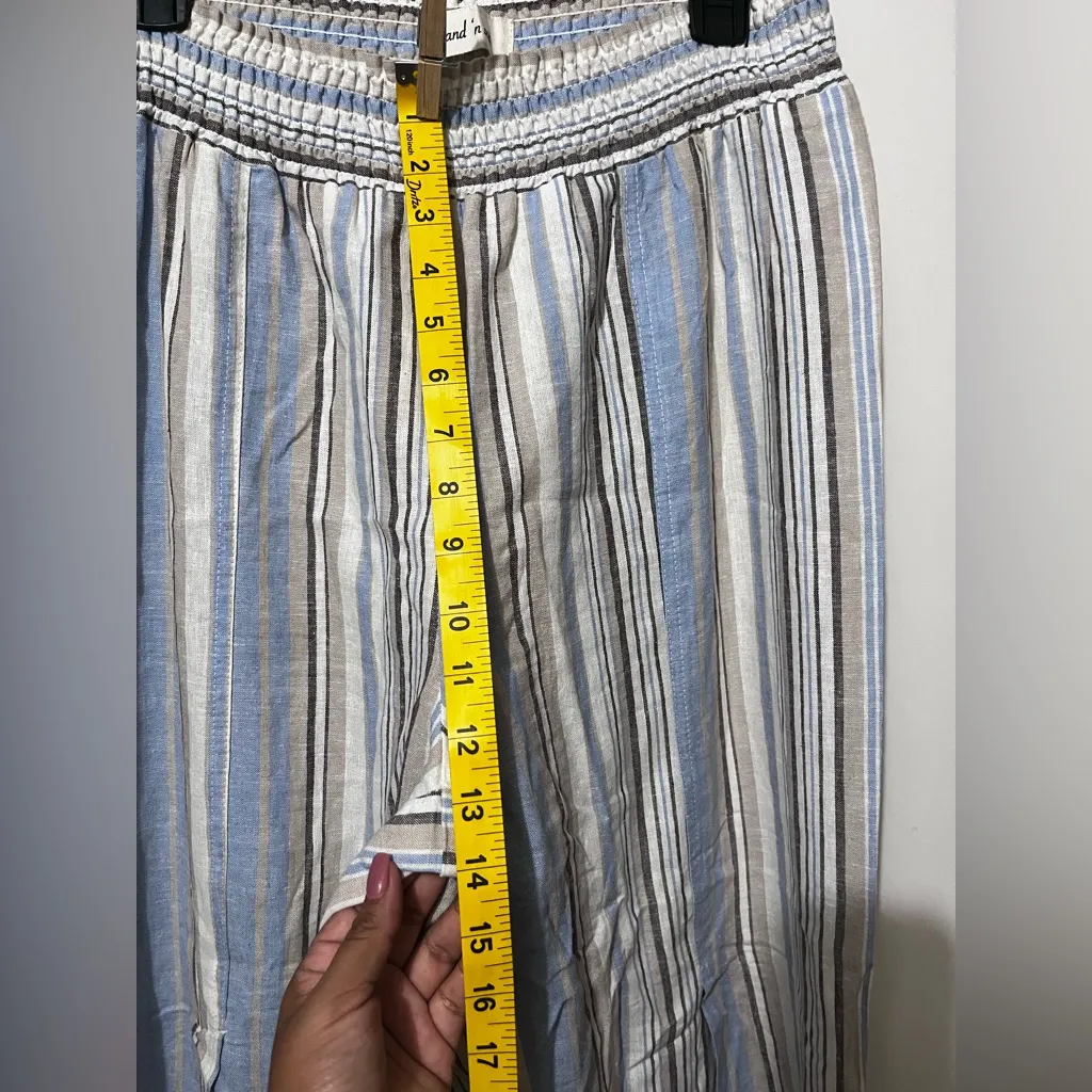 Chic Striped Maxi Pants in Blue and White Size L - Image 8