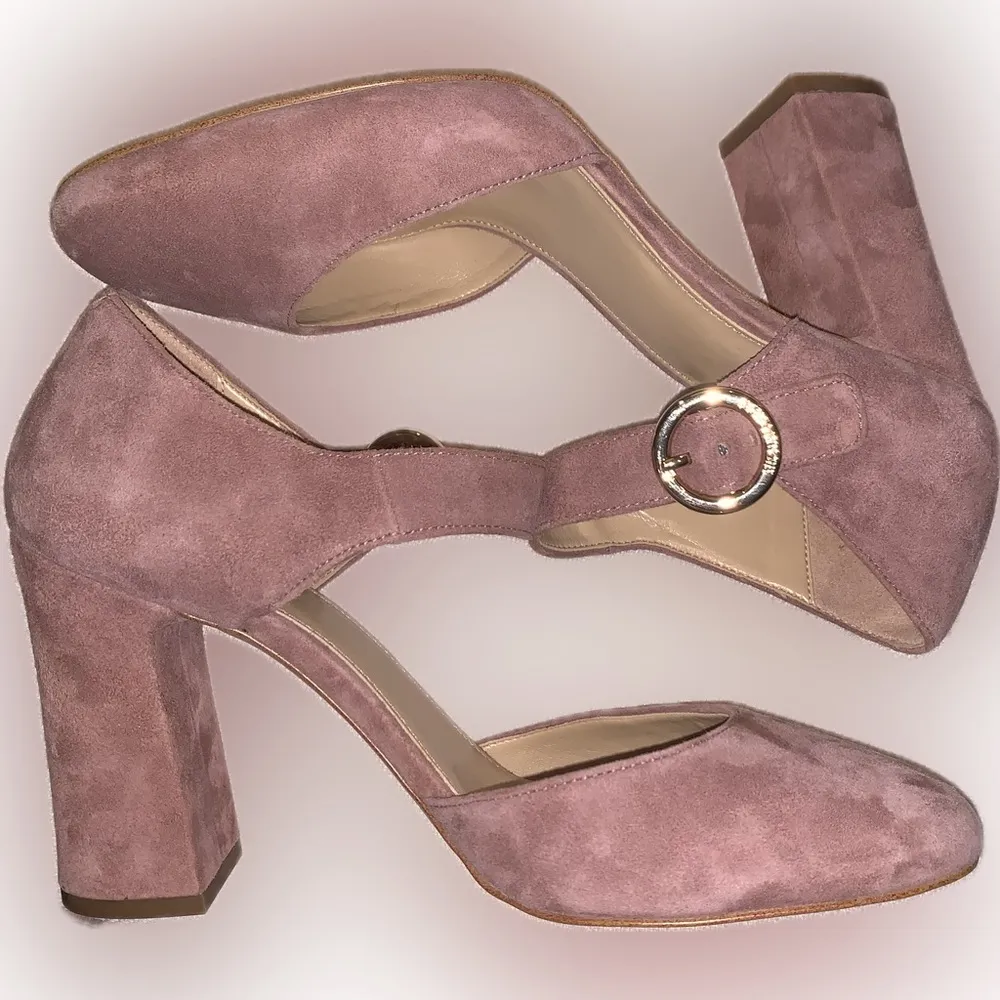 Michael Kors Alana Mauve Blush Pink Mary Jane Block Chunky Heel Pumps Shoes 8.5M - Image 6