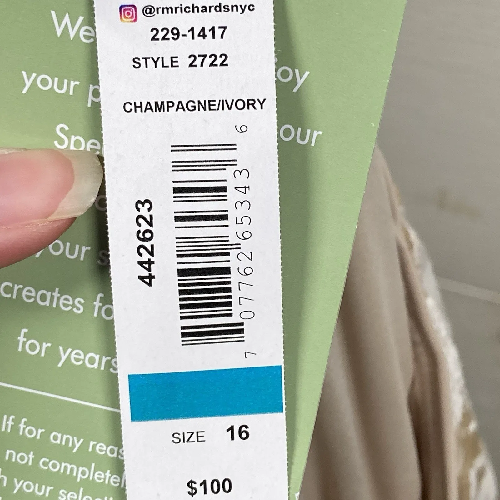 R & M Collec. Womens Size 16 Champagne Ivory Lace Overlay Midi Sheath Dress NEW - Image 7