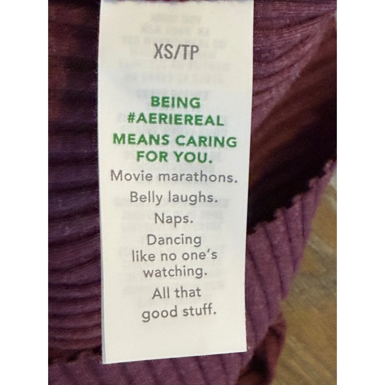 Aerie Ribbed Long Sleeve Henley Top Burgundy XS TP - Image 6