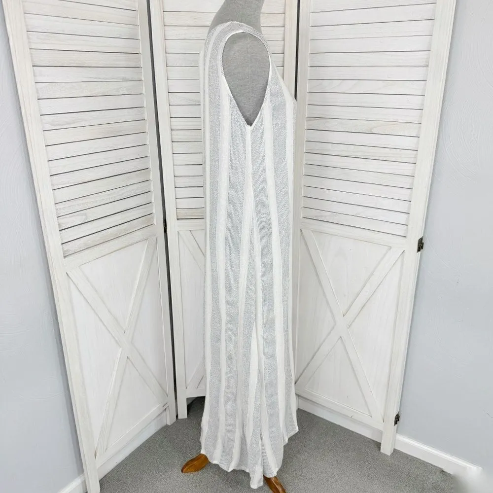 Natural Impressions Striped Muslin Swim Cover Maxi Dress White Medium White - Image 3