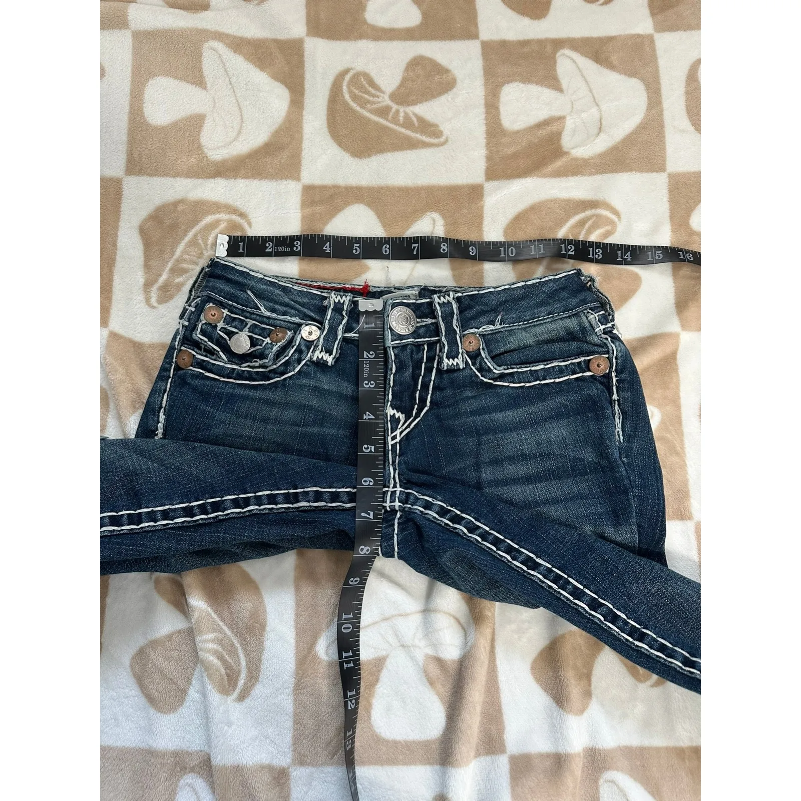 Vintage Y2K‎ True Religion Julie T White Stitching Low Rise Skinny Jeans Size 26 - Image 7