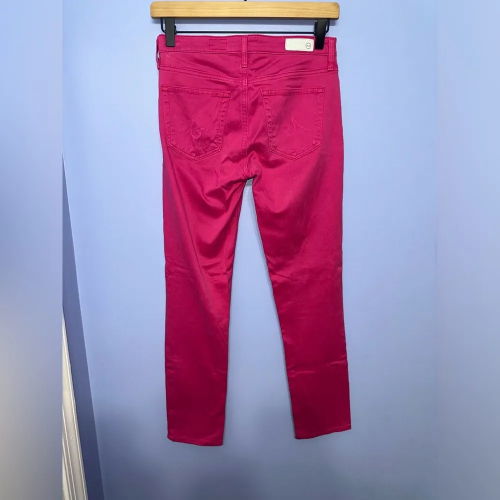 AG‎ Adriano Goldschmied Prima Cigarette Pink Lucious Superstretch Sateen Size 24 - Image 5