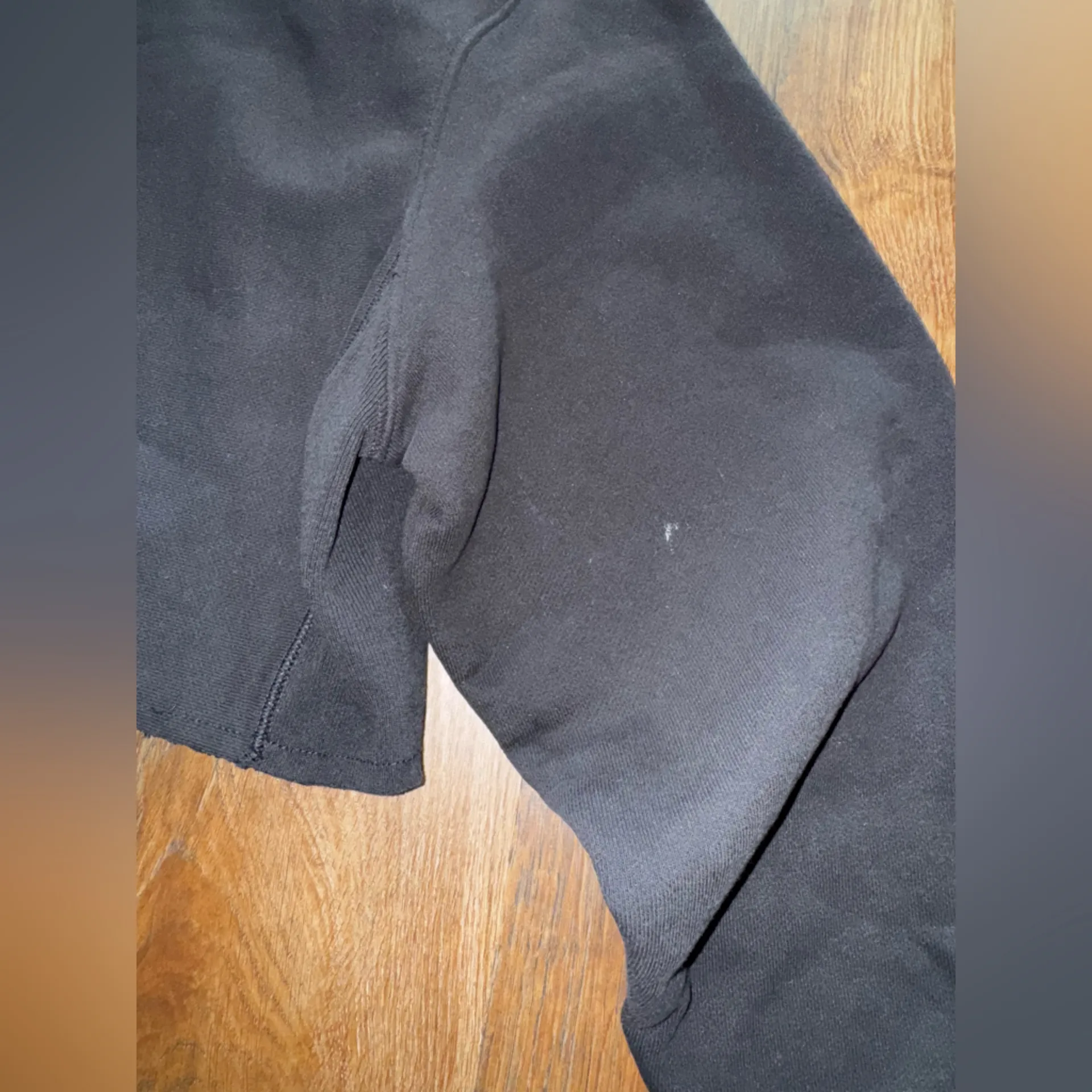 RARE Champion Black Cropped Sweatshirt with Rhinestone Logo - Image 9