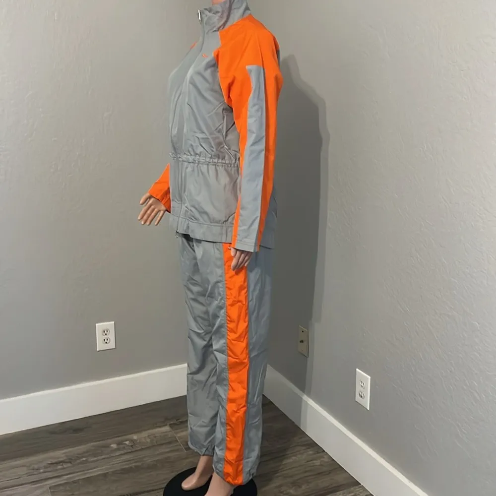 Vintage 80s Nike Tracksuit Large Gray 2-Piece Set Track Jacket Sweatpants Womens - Image 4