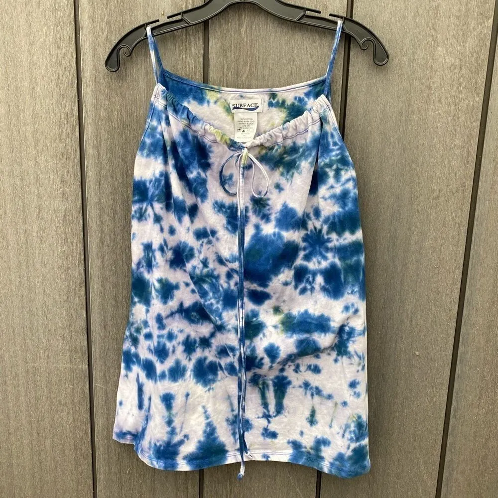 Surface Tie Dyed Mini Dress‎ Top Blue - Image 7