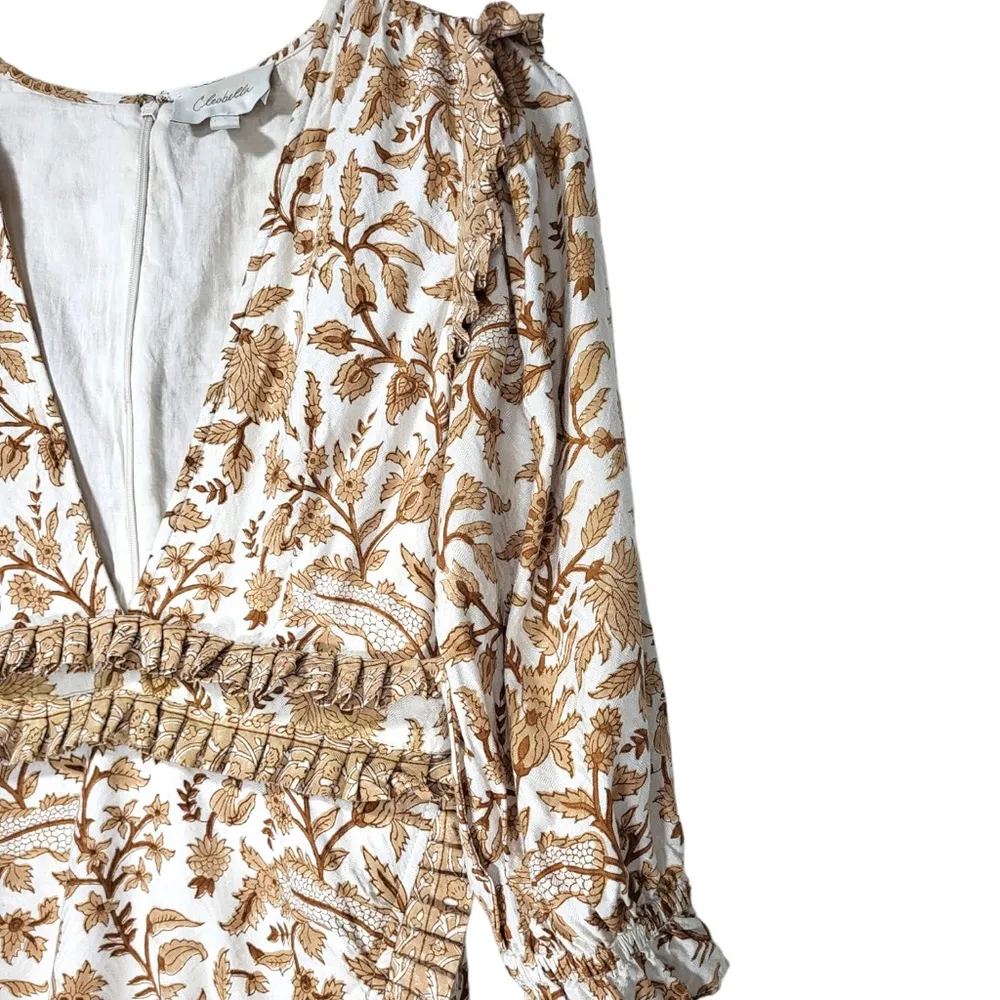 x Revolve Victoria Floral Deep V Faux Wrap Mini Dress in Autumn Block - Image 8