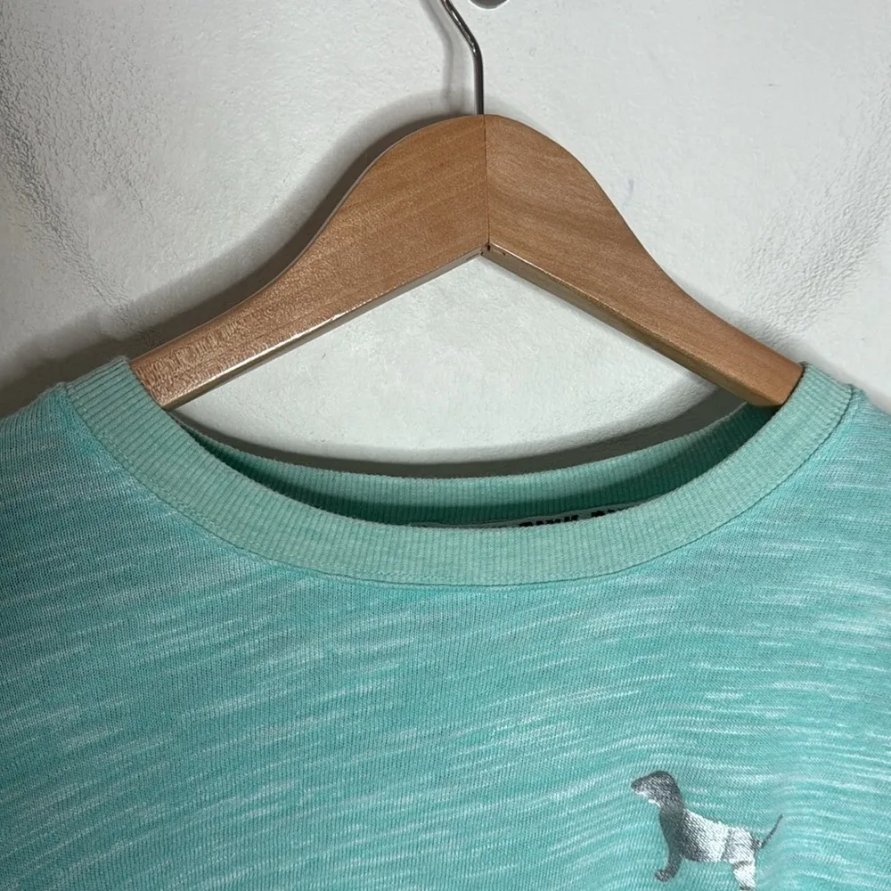 PINK Victoria's Secret Mint Green Logo spellout Long Sleeve Tee Shirt Size XS - Image 5