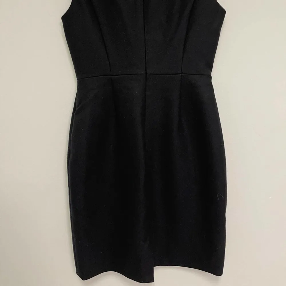 J CREW Wool Black Striped Tweed Sheath Dress Business Work Office Size 2 Petite - Image 3