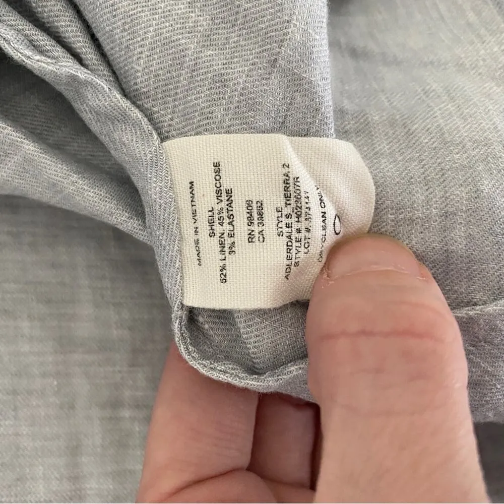 Theory Women's Adlerdale Linen Sleeveless Shift Short Mini Dress Tierra Gray 00 - Image 10