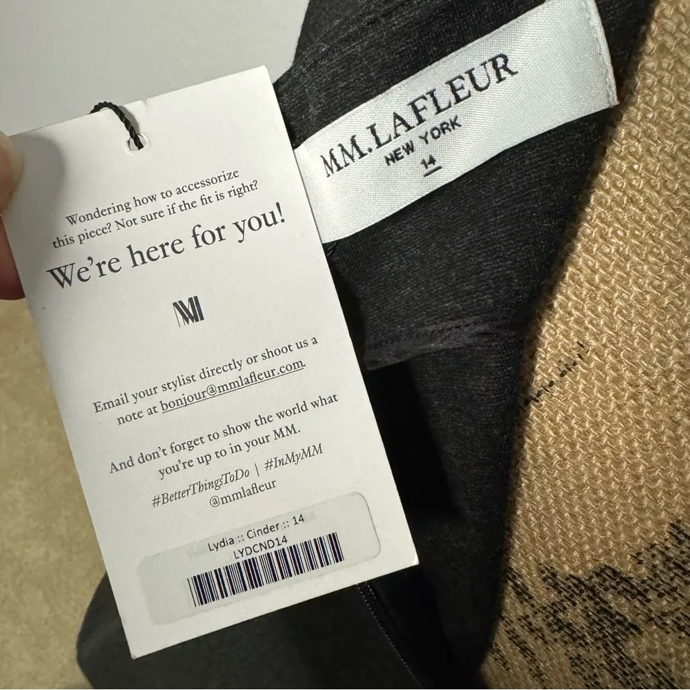 NWT MM LaFleur Size 14 Black Lydia Sheath Dress Stretch Office Neutral High Neck - Image 5