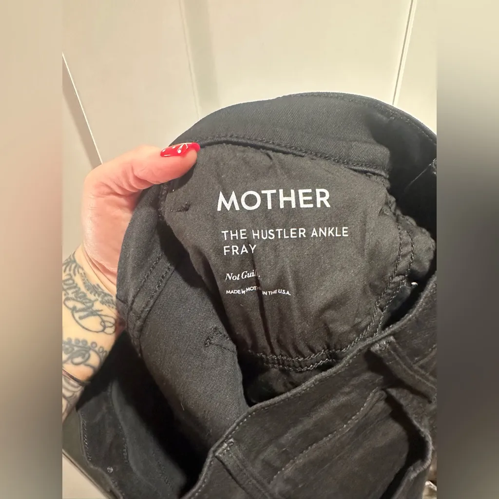 MOTHER The HUSTLER Ankle Fray $228 MSRP Wash: Not Guilty Black Size 29 - Image 10