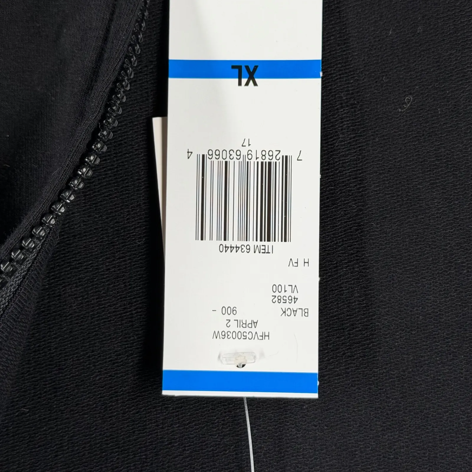 Anne Klein Sport Black Full Zip Hoodie White Trim Pockets Womens XL Athleisure - Image 8