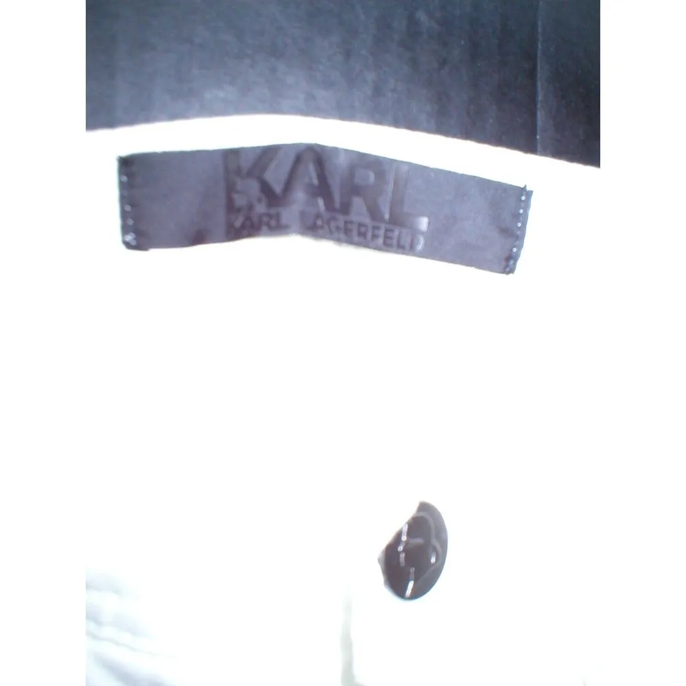 New NWT Designer Karl Lagerfeld White Jeans Womens Zipper Legs Skinny 27 Italy - Image 5