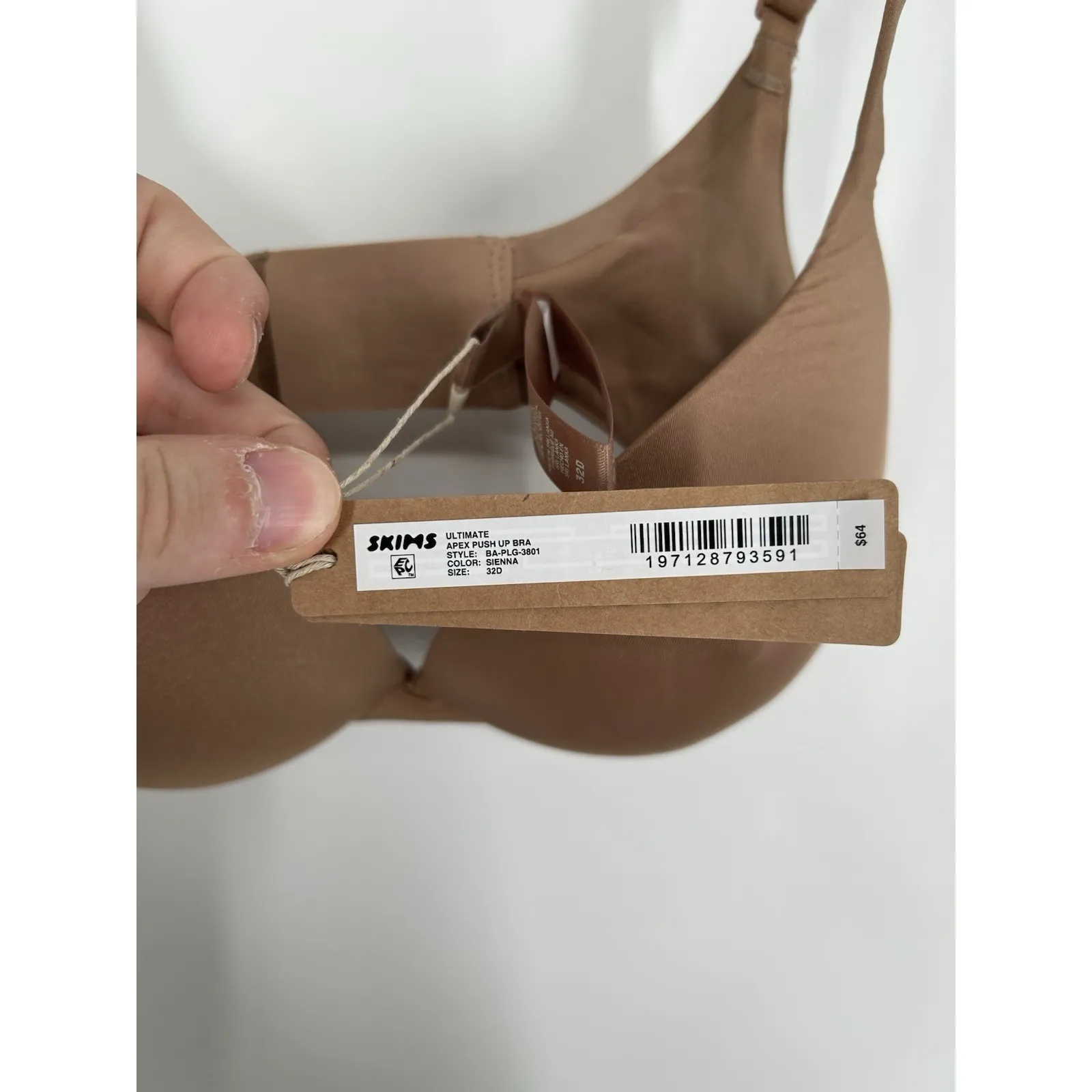 Skims‎ Ultimate Apex Push Up Bra Sienna Nipple Underwire Padded Tan Size 32D - Image 3