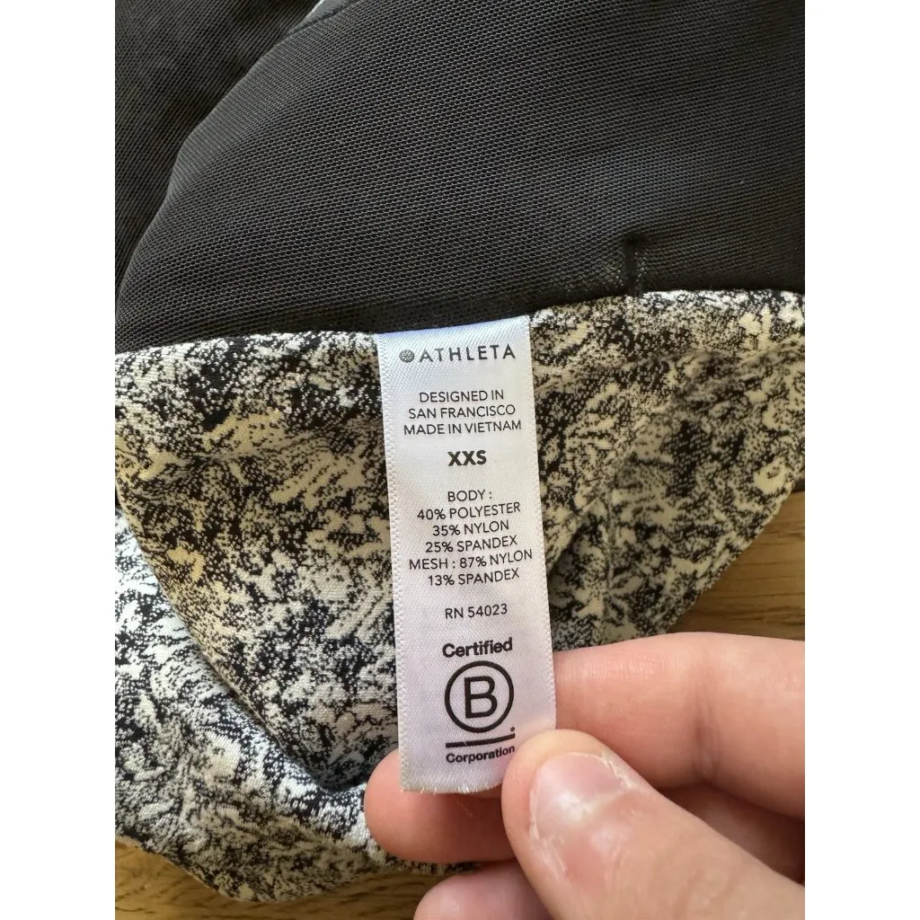 Athleta Shanti Salutation‎ Textured Full Zip Jacket Moonflower Black Size XXS - Image 8