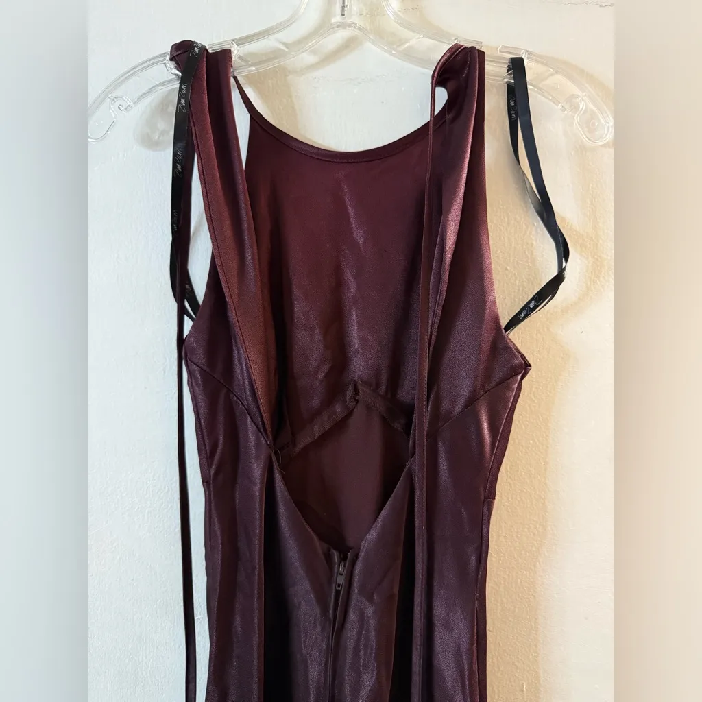 Vtg‎ 90’s Y2K Zum Zum Burgundy evening gown with beaded and embroidered Size 3 - Image 6